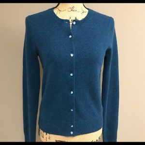J.Crew 100% Cashmere Dark Teal Cardigan